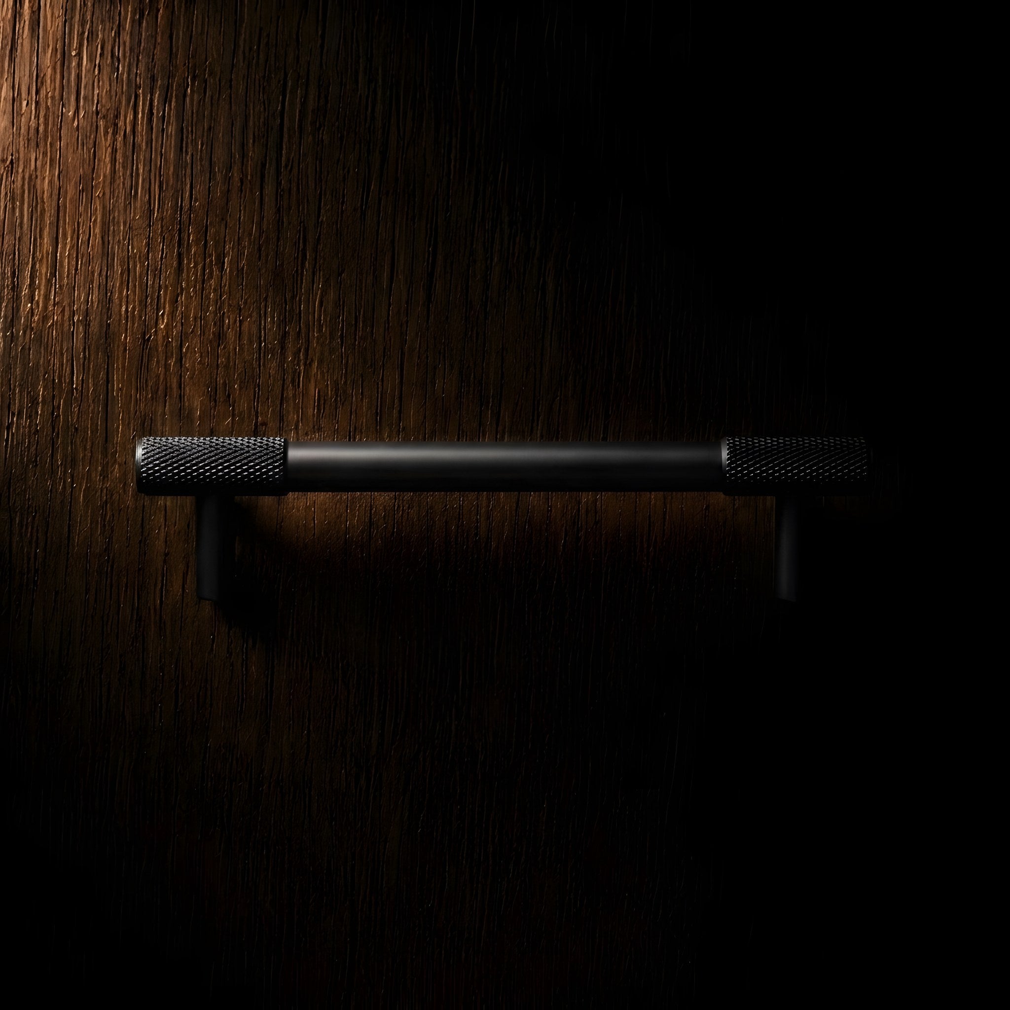 knurled bar pull matte black