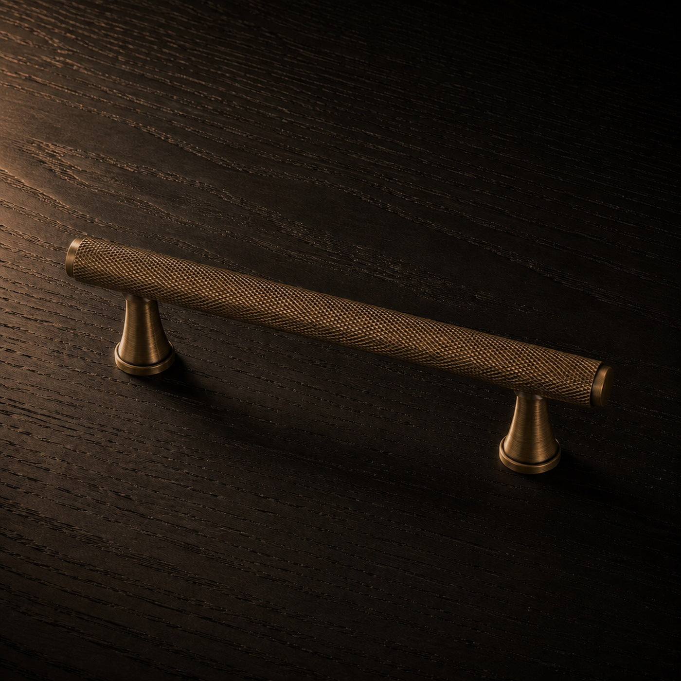 diamond knurl pull antique brass 192mm