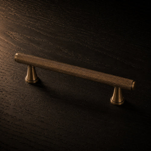 diamond knurl pull antique brass 192mm