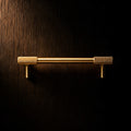 knurled bar pull brushed brass 128mm