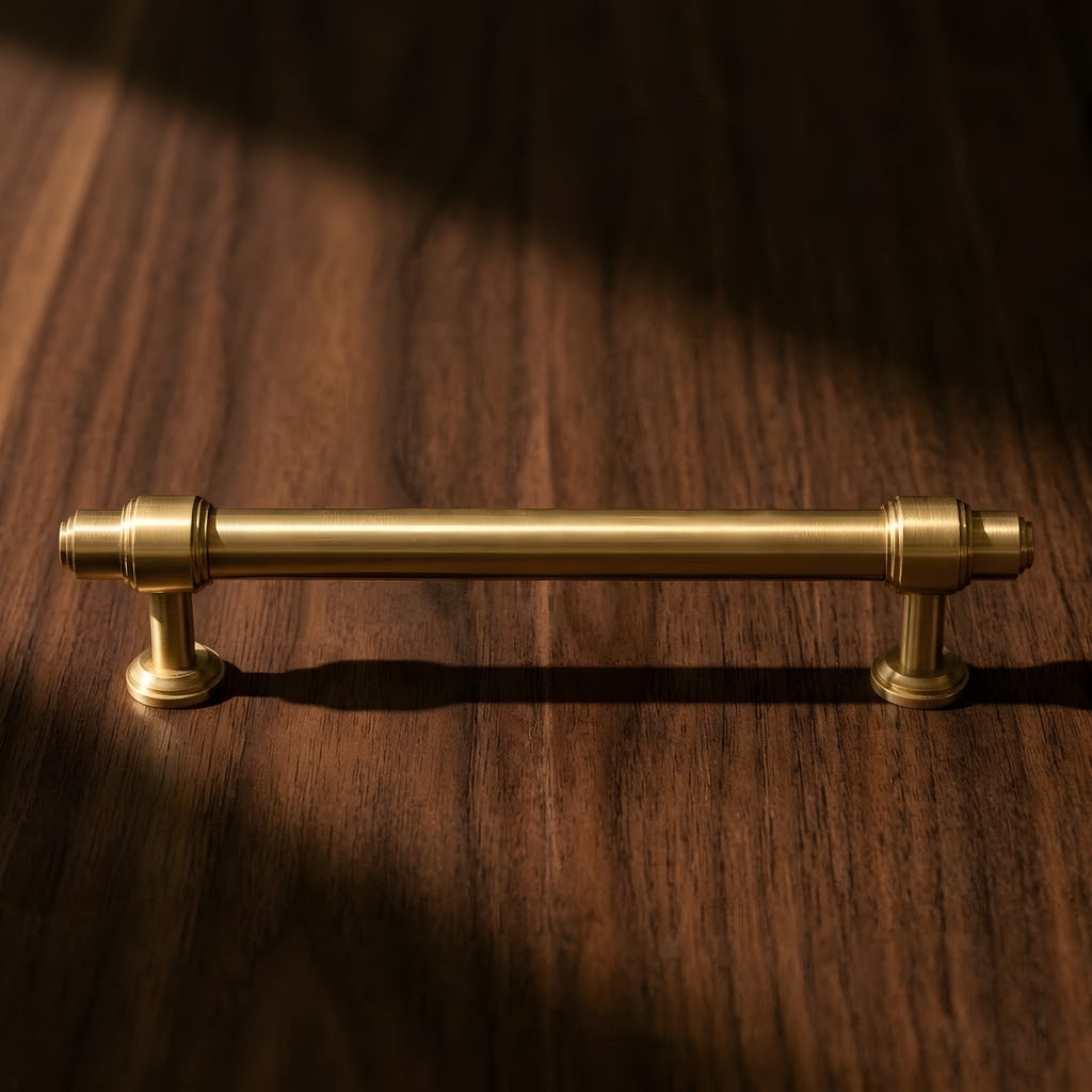french pull brushed brass 192mm
