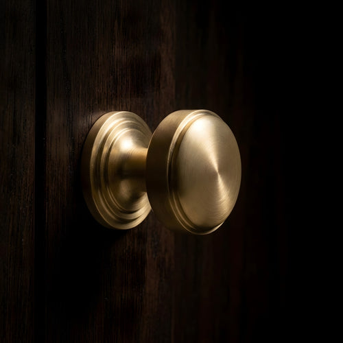 french knob brushed brass 29mm