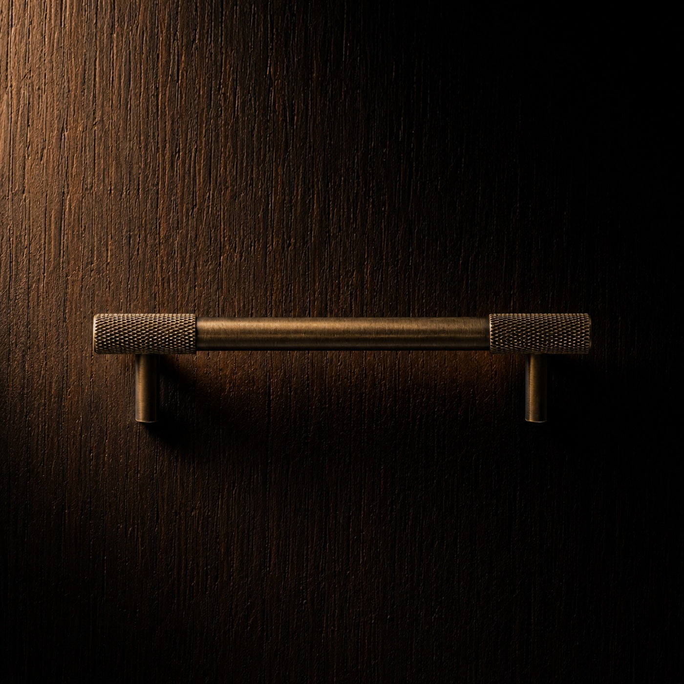 knurled bar pull antique brass