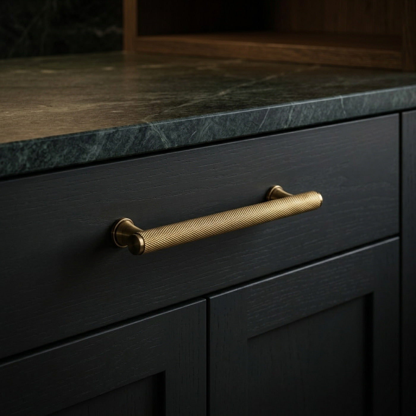 Diamond Knurl Pull — brass cabinet hardware